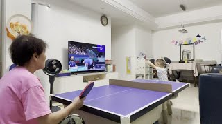 Daily exchange table tennis player childrens table tennis teaching childrens elder brother doe [upl. by Griggs]