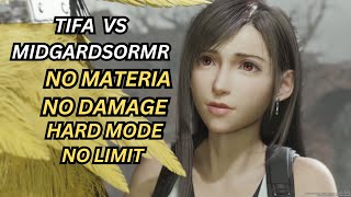 FFVII Rebirth Tifa Solo Vs Midgardsormr No Damage No Materia Hard Mode No Limit [upl. by Ellennad524]