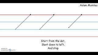 Formation Of Strokes  Left Slanting Line  Practice Formation on Loop [upl. by Shiau]