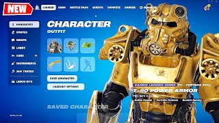 Golden Power Armor  Fortnite x Fallout Custom Skin [upl. by Esital505]