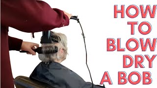 HOW TO BLOW DRY A BOB HAIRCUT STACKED BOB [upl. by Elnukeda]