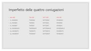 Indicativo imperfetto le quattro coniugazioni latino  prof Calabrese Giuseppe [upl. by Audwen]