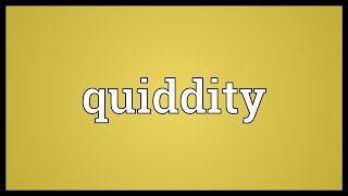 Quiddity Meaning [upl. by Denis]