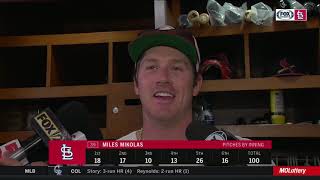 Mikolas on hitting three batters I like to throw inside  Its an assumed risk [upl. by Anaiuq]