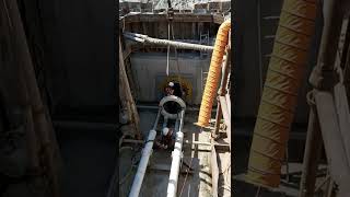 Micro tunneling 1000mm dia polycrete pipes [upl. by Sudnak]