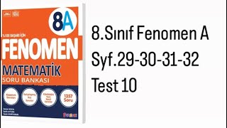 8SINIF FENOMEN A S29303132 TEST 10 [upl. by Langdon]