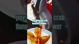 crab ranGOON DOUSED in Sweet N Sour 🦀 asmr crabrangoon sweetandsour shorts [upl. by Doownil]