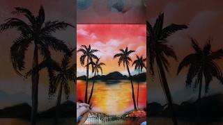 Painting a captivating sunset with spray paint beachvibes spraypaintart sunsetpainting [upl. by Boles]