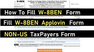 How To Fill Applovin Payment Form  FIll W8 BEN Applovin Form  W8 BEN Applovin form कैसे भरे [upl. by Donatelli]