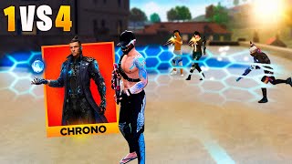 FIZ JOGADAS INCRÍVEIS COM O PODER DO CHRONO SOLO VS SQUAD FREE FIRE MOBILE [upl. by Jorey]