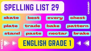 English Grade 1 Spelling List 29 [upl. by Zaid]