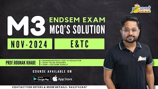 M3 ENTC Nov 2024 MCQ Complete Solution Set  Detailed Answers  Aalsi Engineer  Rounak Sir [upl. by Aphra]