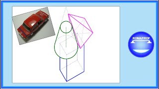 ASSONOMETRIA CAVALIERA PLANOMETRICA DI UNA COMPOSIZIONE DI SOLIDI N° 2  985 [upl. by Rinna49]