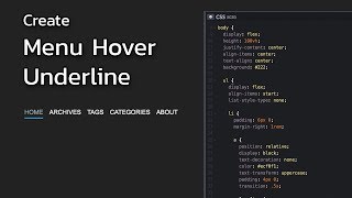 Menu Hover Underline Effect  CSS [upl. by Kcaz]