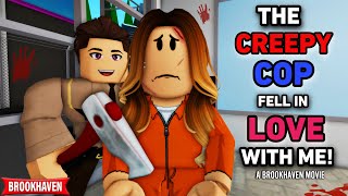 THE CREEPY COP FELL IN LOVE WITH ME ROBLOX BROOKHAVEN 🏡RP CoxoSparkle [upl. by Koffman]