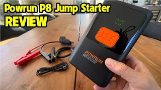 Powrun P8 Jump Starter with Air Compressor REVIEW [upl. by Nnairda]