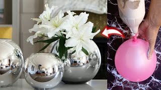 COMO FAZER VASO DECORATIVO DE GESSO E BEXIGA  FAÇA VOCÊ MESMO VASO DECORATIVO DE GESSO E BALÃO [upl. by Tyoh]