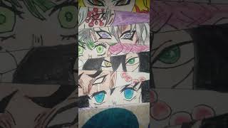 I finnally finished my all hashira eye drawing in one pic Rankemart anime hashira [upl. by Federica262]