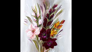 Painting Gladioli in Acrylic Flower Painting Gladiolen malen in Acryl Blumenmalerei V415 [upl. by Euqram]