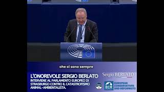 L’on Sergio Berlato al Parlamento europeo di Strasburgo contro il catastrofismo animalambientalista [upl. by Ashling]