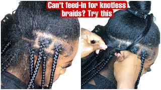 Cant feedin for Knotless box braids Try this new and fast knotless braids technique No crochet [upl. by Namien292]