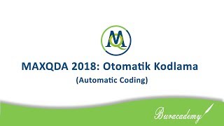 MAXQDA 2018 Otomatik Kodlama Otokodlama [upl. by Shepherd635]