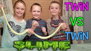 Twin vs Twin Making Slime Challenge  Kids Fun TV [upl. by Finnie]