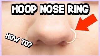 HOW TO PUT IN A HOOP NOSE RING  HELPFUL TRICK [upl. by Uphemia]