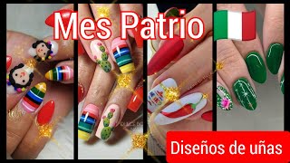 UÑAS PARA EL MES PATRIO UÑAS MEXICANAS 2024nails 2024 [upl. by Baudelaire]