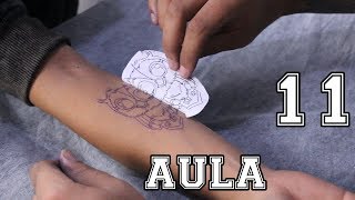 Curso de tatuagem  11 Decalque [upl. by Yrrem]