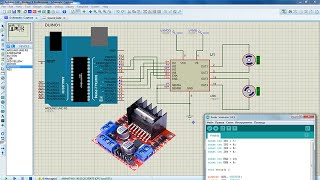 Driver l298 in Proteus  Driver l298n  l298n arduino [upl. by Eemak]