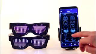 Party LED Glasses  Customizable Bluetooth Light Up Rave Sunglasses [upl. by Jodee]