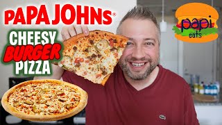 Papa Johns Cheesy Burger Pizza Review [upl. by Pratt159]