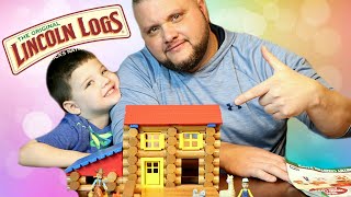 Caleb amp Daddy Play LINCOLN LOGS Wooden Building Blocks For Kids [upl. by Ghassan545]