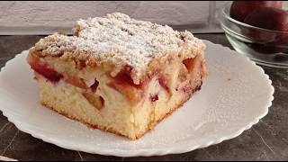 German Plum Cake With Streusel  Easy Plum Pie Recipe [upl. by Annol]