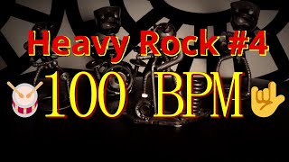 100 BPM  Heavy Rock 4  44 Drum Beat  Drum Track  Heavy Drum beat 🥁🎸🎹🤘 [upl. by Sirac354]