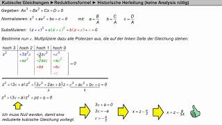 Kubische Gleichungen ► Reduktionsformel ► Kurzer Beweis keine Vorkenntnisse nötig [upl. by Limaj205]