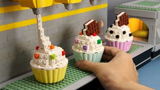 LEGO CUPCAKE FACTORY  The Ultimate Lego Food Machine in real life [upl. by Enniotna]