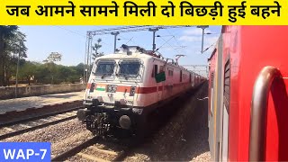 prayagraj bikaner express crossing with bikaner prayagraj express from loop line trainswithvijay [upl. by Miof Mela442]