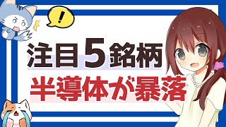 半導体株が下落！今後の見通しと調整局面で買いたい5銘柄！ [upl. by Ahsead]