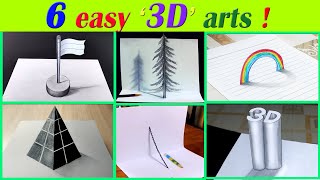 6 Easy 3D Drawing Tutorial Part 4  Easy 3D illusion Drawing tutorials 😱 [upl. by Dorison]