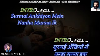 Surmai Ankhiyon Mein Karaoke With Scrolling Lyrics Eng amp हिंदी [upl. by Cristin]