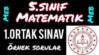 5SINIF MATEMATİK 1ORTAK SINAV ÖRNEK SORULAR MEB [upl. by Chery]