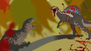 Spinosaurus vs Giganotosaurus  Sticknodes animation read description [upl. by Akehs]