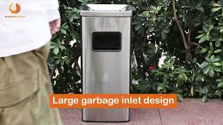 BEAMNOVA Trash Can Indoor Outdoor Stainless Steel Commercial Garbage Can 11898268 in [upl. by Feldt]