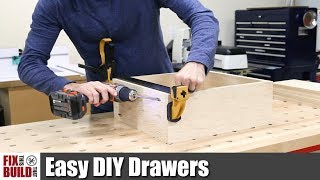 Easy DIY Drawers with Pocket Screws  How to Make [upl. by Aicilram]