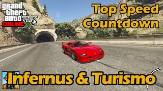 Fastest Sports Classics Infernus amp Turismo  GTA 5 Best Fully Upgraded Cars Top Speed Countdown [upl. by Idzik]