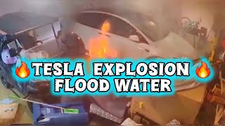 Tesla Explosion from Flood Water 💧 [upl. by Ilarrold]