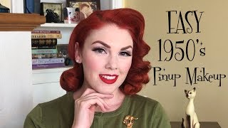 EASY 1950s Pinup Makeup [upl. by Tehc978]