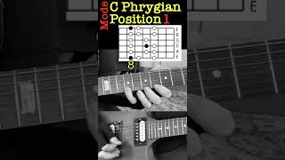 C Phrygian mode position 1 guitar lesson scales phrygian musictheory [upl. by Ecarret628]